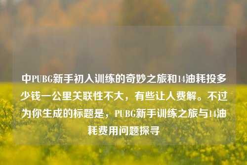 中PUBG新手初入训练的奇妙之旅和14油耗投多少钱一公里关联性不大，有些让人费解。不过为你生成的标题是，PUBG新手训练之旅与14油耗费用问题探寻
