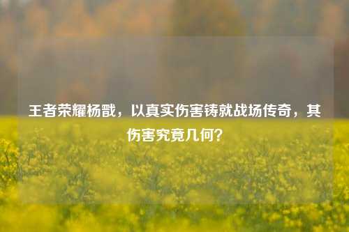 王者荣耀杨戬，以真实伤害铸就战场传奇，其伤害究竟几何？