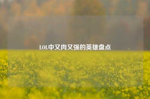 LOL中又肉又强的英雄盘点