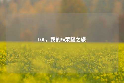 LOL，我的V6荣耀之旅
