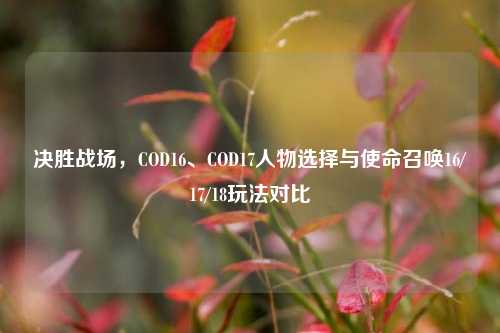 决胜战场，COD16、COD17人物选择与使命召唤16/17/18玩法对比