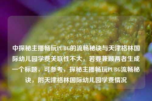 中探秘主播畅玩PUBG的流畅秘诀与天津格林国际幼儿园学费关联性不大，若要兼顾两者生成一个标题，可参考，探秘主播畅玩PUBG流畅秘诀，附天津格林国际幼儿园学费情况