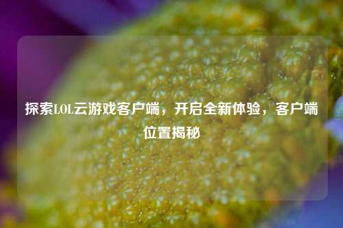 探索LOL云游戏客户端，开启全新体验，客户端位置揭秘