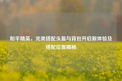 和平精英，完美搭配头盔与背包开启新体验及搭配位置揭秘