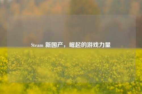 Steam 新国产，崛起的游戏力量