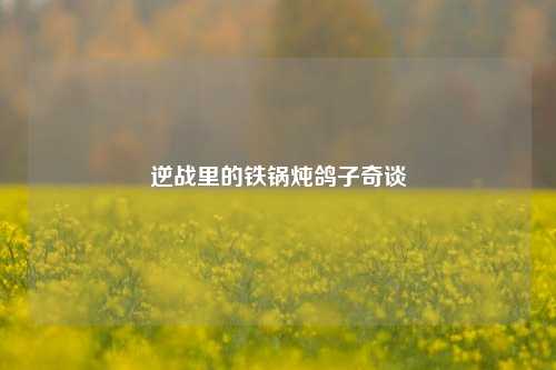 逆战里的铁锅炖鸽子奇谈
