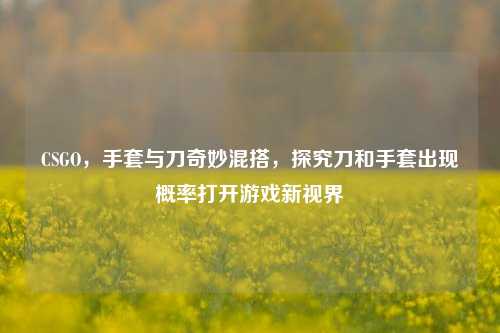 CSGO，手套与刀奇妙混搭，探究刀和手套出现概率打开游戏新视界