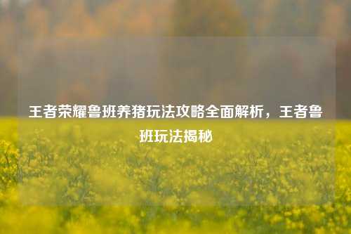 王者荣耀鲁班养猪玩法攻略全面解析，王者鲁班玩法揭秘