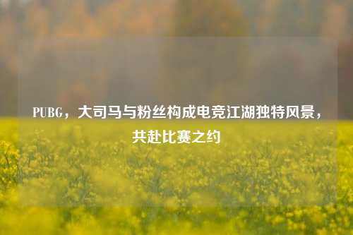 PUBG，大司马与粉丝构成电竞江湖独特风景，共赴比赛之约