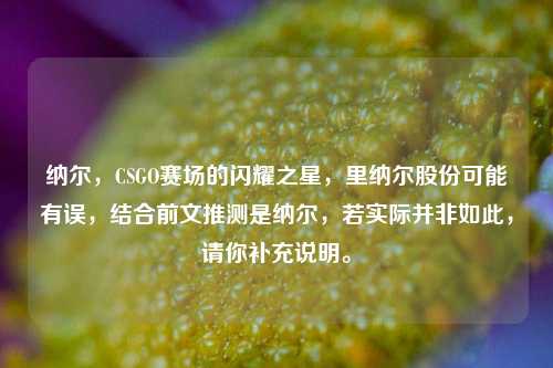 纳尔，CSGO赛场的闪耀之星，里纳尔股份可能有误，结合前文推测是纳尔，若实际并非如此，请你补充说明。