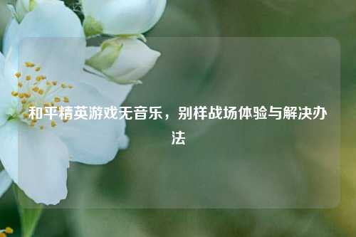 和平精英游戏无音乐，别样战场体验与解决办法