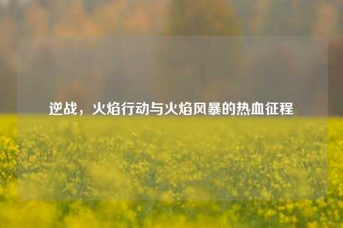 逆战，火焰行动与火焰风暴的热血征程