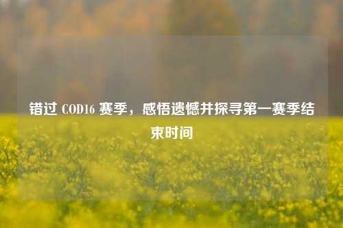 错过 COD16 赛季，感悟遗憾并探寻第一赛季结束时间