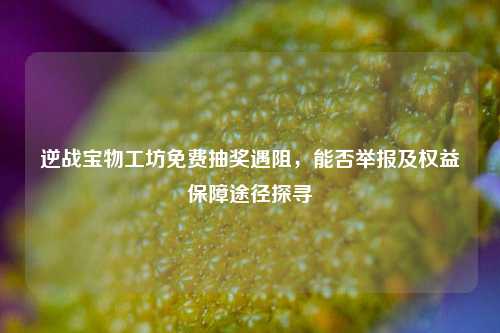 逆战宝物工坊免费抽奖遇阻，能否举报及权益保障途径探寻