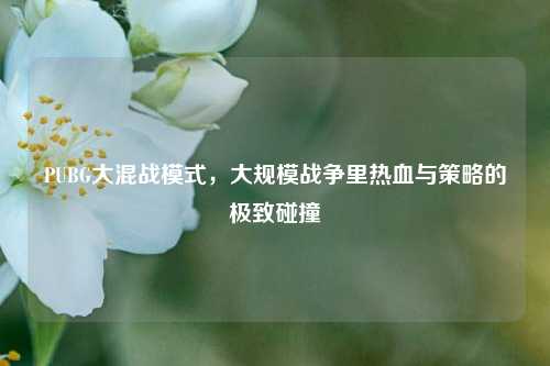 PUBG大混战模式，大规模战争里热血与策略的极致碰撞